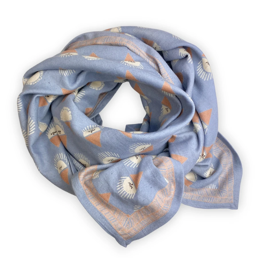 APACHES FOULARD LATIKA 100X100CM "SORBET" DENIM 1 APACHES FOULARD LATIKA 100X100CM "SORBET" DENIM