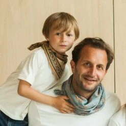 APACHES FOULARD MANIKA 50X50CM "BENGALE" CAPUCCINO -Bébé Produits Vente apaches foulard manika 50x50cm bengale capuccino 4