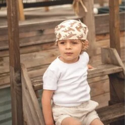 APACHES FOULARD MANIKA 50X50CM "BENGALE" LATTE -Bébé Produits Vente apaches foulard manika 50x50cm bengale latte 1