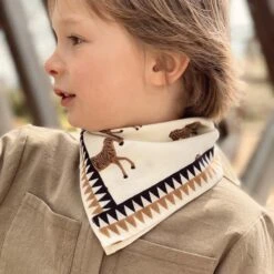 APACHES FOULARD MANIKA 50X50CM "ZÈBRE" CRÈME -Bébé Produits Vente apaches foulard manika 50x50cm zebre creme 2