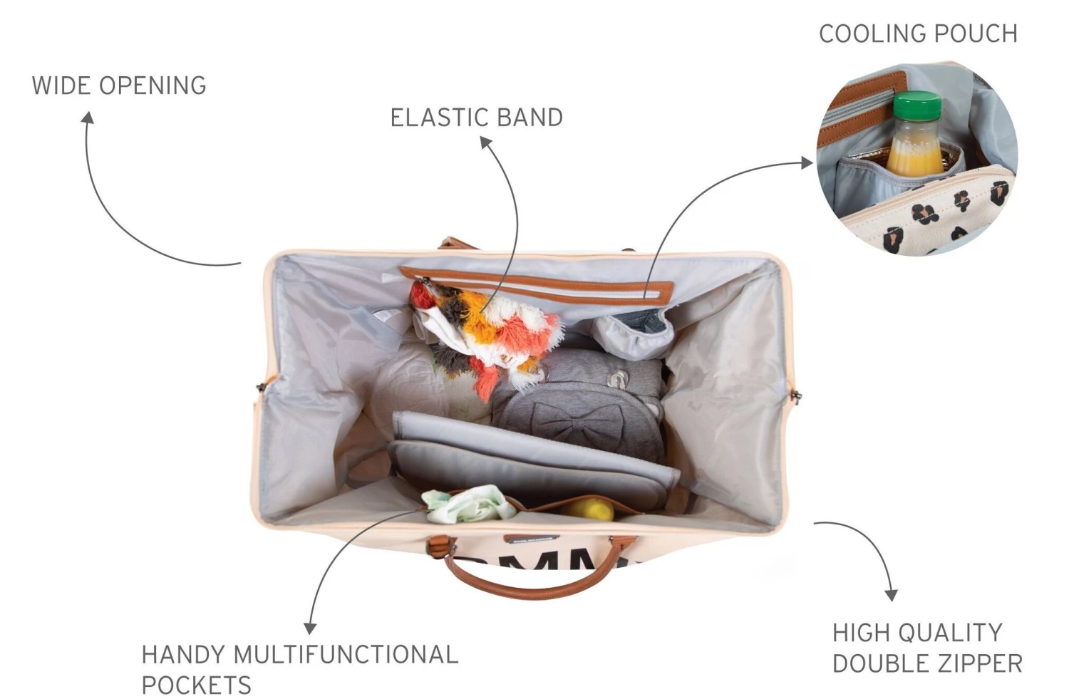 CHILDHOME SAC À LANGER MOMMY BAG - ÉCRU NOIR 8 CHILDHOME SAC À LANGER MOMMY BAG - ÉCRU NOIR – Image 8