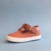 CIENTA CHAUSSURES EN TOILE AVEC BOUCLE PRESSION ROSE TERRACOTTA