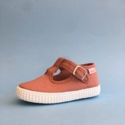 CIENTA CHAUSSURES EN TOILE AVEC BOUCLE PRESSION ROSE TERRACOTTA