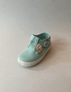 CIENTA CHAUSSURES EN TOILE AVEC BOUCLE PRESSION VERT OPALINE