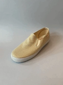 CIENTA CHAUSSURES EN TOILE DOUBLE ÉLASTIQUE - DORÉ