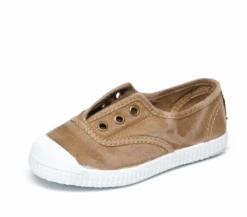 CIENTA CHAUSSURES EN TOILE ÉLASTIQUÉE BEIGE DÉLAVÉ