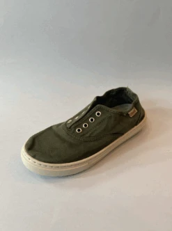 CIENTA CHAUSSURES EN TOILE FAUX LACETS - KAKI DÉLAVÉ