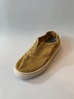 CIENTA CHAUSSURES EN TOILE FAUX LACETS - MOUTARDE DÉLAVÉ