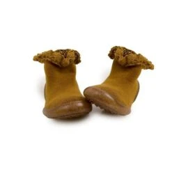 COLLEGIEN CHAUSSON CHAUSSETTE DENTELLE MADEMOISELLE N°C37 MOUTARDE