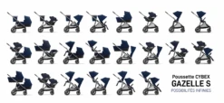CYBEX CYBEX GAZELLE S - POUSSETTE CADRE SILVER - ASSISE & PANIER LAVA GREY -Bébé Produits Vente cybex cybex gazelle s poussette cadre silver assis