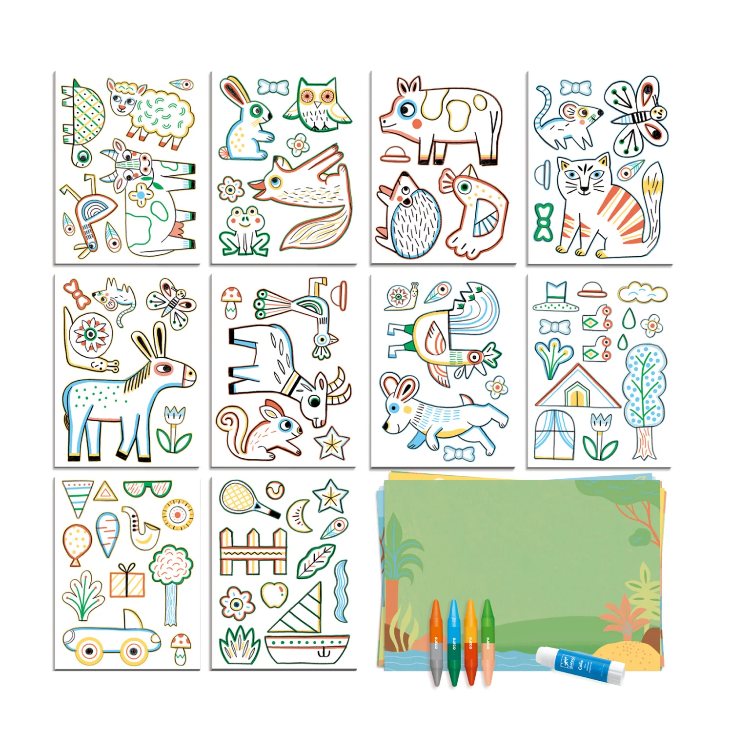 DJECO COFFRET 80 FORMES À COLORIER - ANIMAUX 3-6ANS 2 DJECO COFFRET 80 FORMES À COLORIER - ANIMAUX 3-6ANS – Image 2