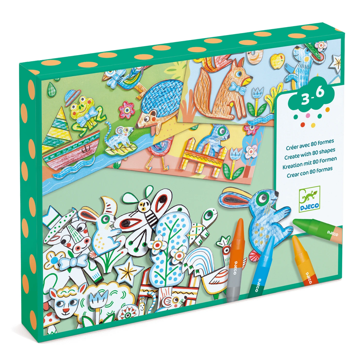DJECO COFFRET 80 FORMES À COLORIER - ANIMAUX 3-6ANS 6 DJECO COFFRET 80 FORMES À COLORIER - ANIMAUX 3-6ANS – Image 6