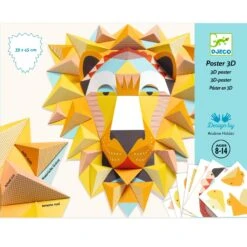 DJECO TROPHÉE PAPIER 3D LION 39X45CM "THE KING" 8-14ANS