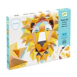 DJECO TROPHÉE PAPIER 3D LION 39X45CM "THE KING" 8-14ANS -Bébé Produits Vente djeco trophee papier 3d lion 39x45cm the king 8 14 4