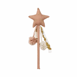 FABELAB BAGUETTE MAGIQUE POMPONS & RUBAN VIEUX ROSE