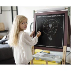 JANOD TABLEAU RÉGLABLE TAUPE/VERT D'EAU EN BOIS -Bébé Produits Vente janod tableau reglable taupe vert deau en bois 5