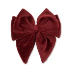 KONGES SLOJD GRANDE BARRETTE - NOEUD VELOURS ROUGE
