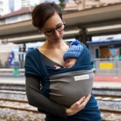 LOVE RADIUS ECHARPE DE PORTAGE "ORIGINAL" BLEU PAON POCHE ELEPHANT -Bébé Produits Vente love radius echarpe de portage original bleu paon 3