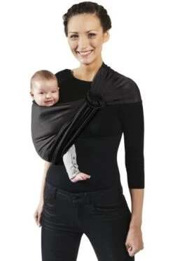 LOVE RADIUS PETITE ECHARPE DE PORTAGE SANS NOEUD "PESN" ANTHRACITE/NOIR