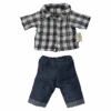 MAILEG TENUE POUR PAPA SOURIS 15CM - CHEMISE À CARREAUX & JEANS