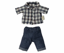 MAILEG TENUE POUR PAPA SOURIS 15CM - CHEMISE À CARREAUX & JEANS