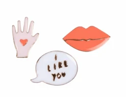 Meri-Meri MERI MERI 3 X PIN'S EMAILLÉS AMOUR