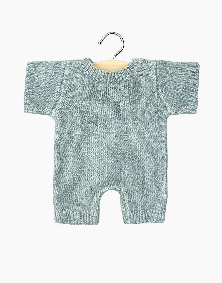 MINIKANE TENUE BABIES 28CM - COMBINAISON TRICOT "FELIX" SILVER 1 MINIKANE TENUE BABIES 28CM - COMBINAISON TRICOT "FELIX" SILVER
