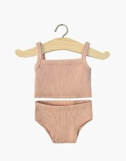 MINIKANE TENUE GORDIS 34-37CM - DESSOUS FILLE COTELÉS ROSE ORCHIDÉE