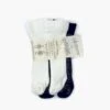 MINIKANE TENUE GORDIS 34-37CM - LOT DE 2 COLLANTS BLANC NEIGE / NOIR CHARDON À PAILLETTES