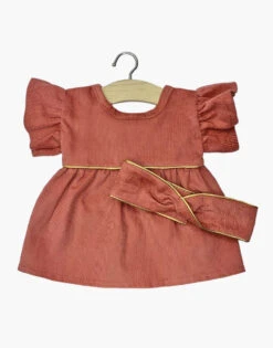MINIKANE TENUE GORDIS 34-37CM - ROBE DAISY & HEADBAND MARSALA