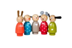 MOULIN ROTY SET DE CINQ PERSONNAGES EN BOIS