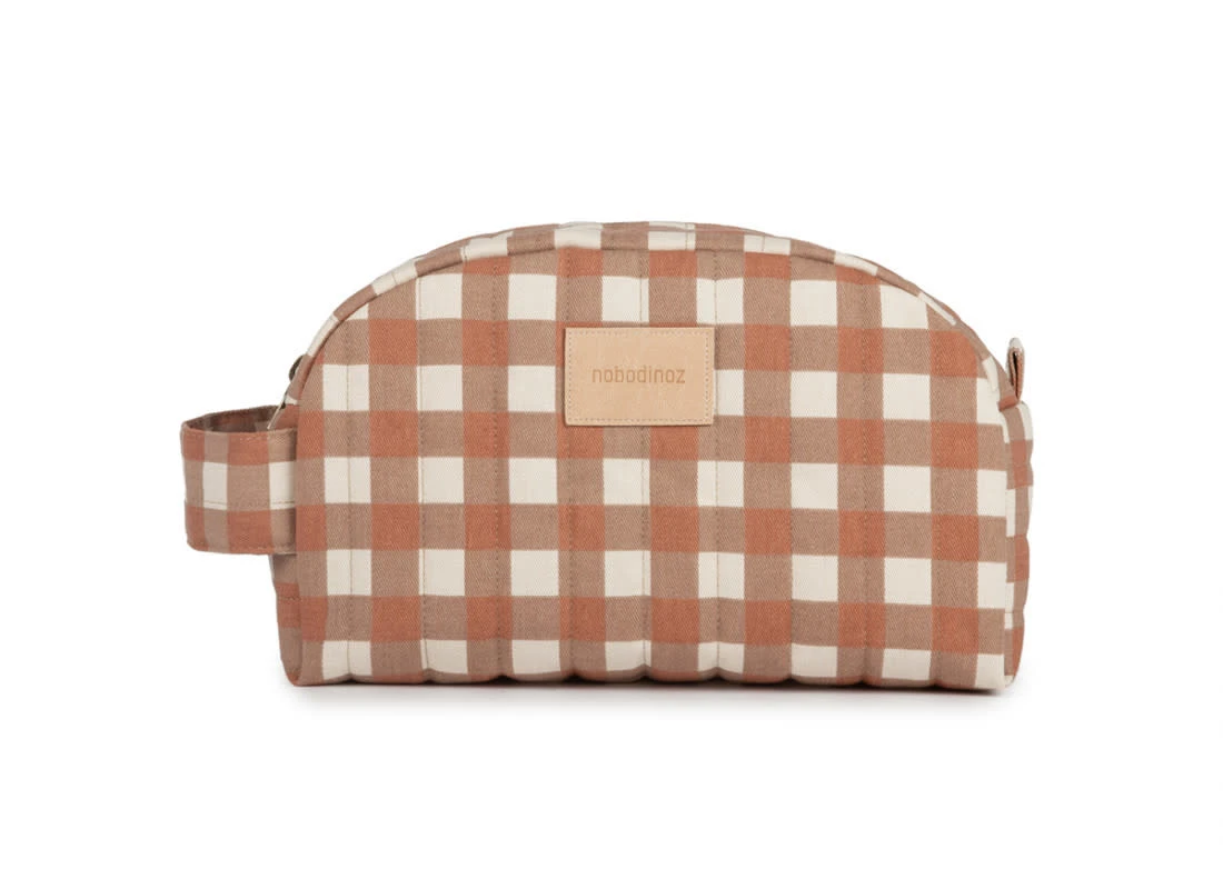 NOBODINOZ TROUSSE DE TOILETTE IMPERMÉABLE HYDE PARK - TERRACOTTA CHECKS 1 NOBODINOZ TROUSSE DE TOILETTE IMPERMÉABLE HYDE PARK - TERRACOTTA CHECKS