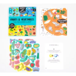 OMY POSTER DIDACTIQUE 60 STICKERS - OMY SCHOOL - FRUITS & LÉGUMES DE SAISON -Bébé Produits Vente omy poster didactique 60 stickers omy school fruit 2