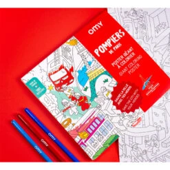 OMY POSTER GÉANT À COLORIER - POMPIERS DE PARIS - 100 X 70 -Bébé Produits Vente omy poster geant a colorier pompiers de paris 100 4