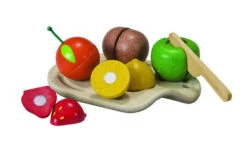 PLAN TOYS ASSORTIMENT DE FRUITS À DÉCOUPER EN BOIS RECYCLÉ