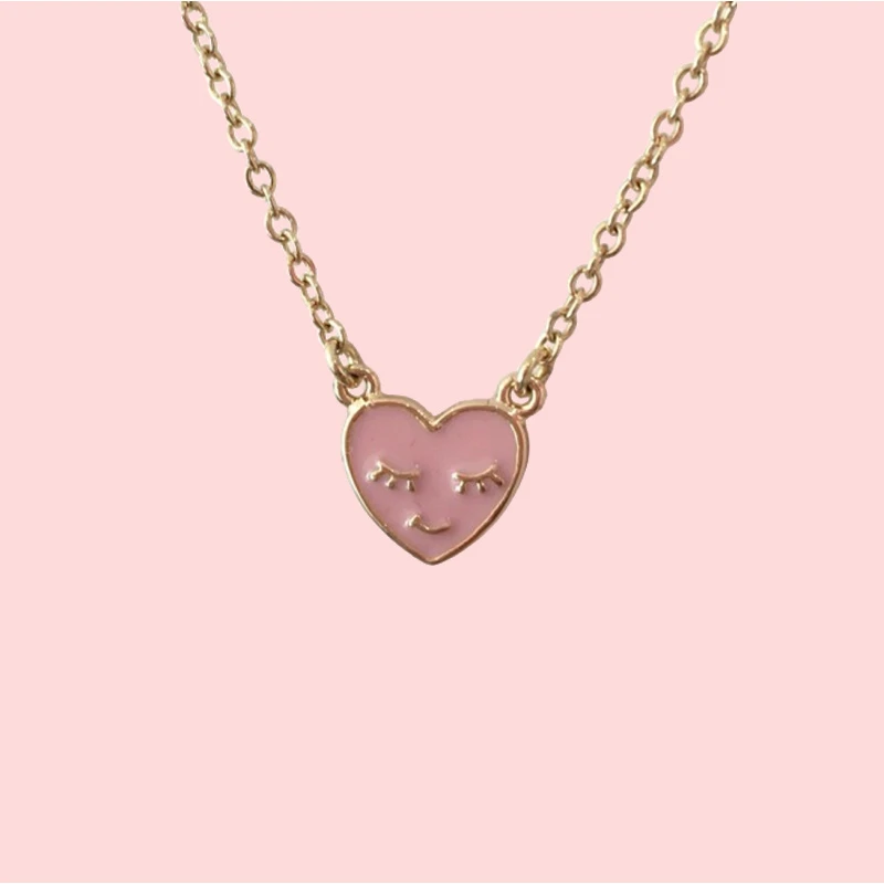 ROSAJOU COLLIER ENFANT LAITON ÉMAILLÉ - COEUR 1 ROSAJOU COLLIER ENFANT LAITON ÉMAILLÉ - COEUR