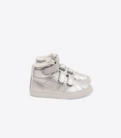 VEJA BASKET VELCRO MONTANTE FOURRÉE - ESPLAR CUIR SILVER WHITE