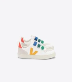 VEJA BASKET VELCRO - V10 MULTICO EXTRA WHITE OURO