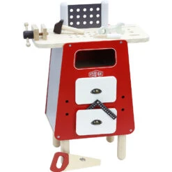 VILAC GRAND ÉTABLI ATELIER VINTAGE EN BOIS ROUGE -Bébé Produits Vente vilac grand etabli atelier vintage en bois rouge 4